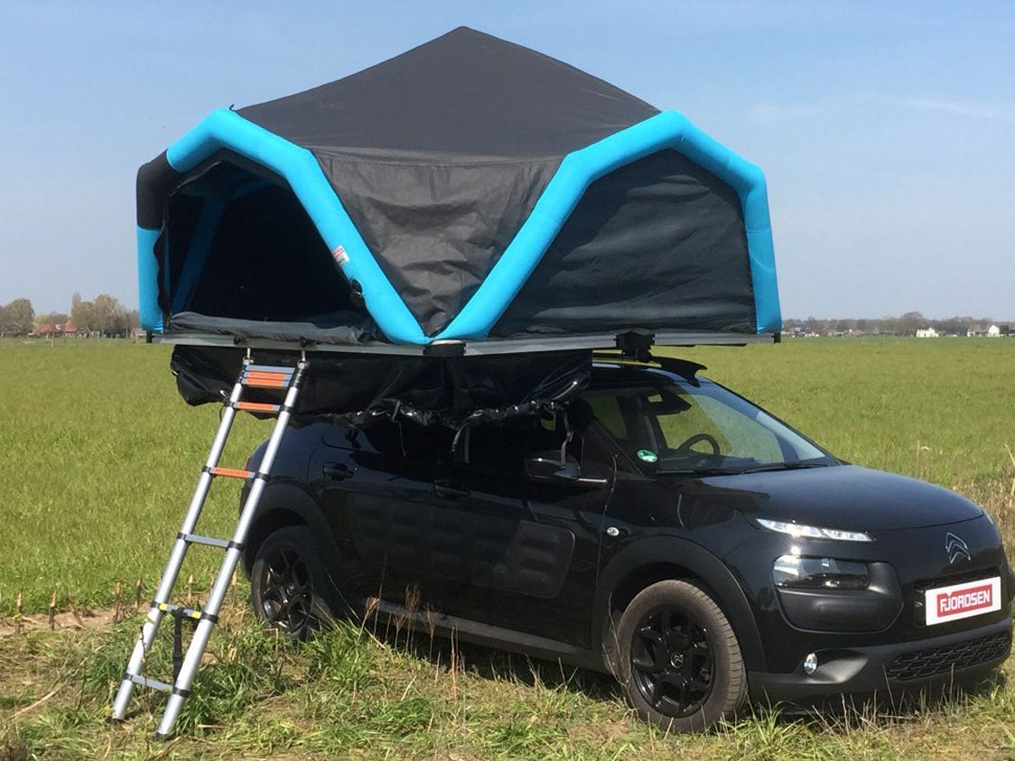 Inflatable Camping Tent Mounted On A Roof, Turn Any Car Into Camper