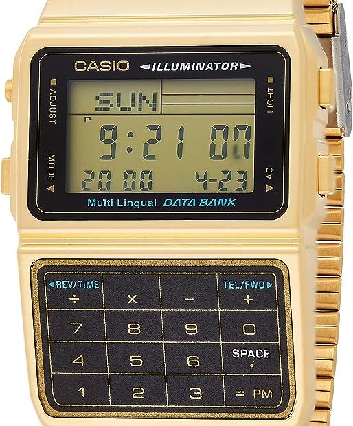 Amazon.Com: Casio #Dbc611G-1D Men'S Gold Tone 25 Memory Calculator Databank  Watch : Casio: Clothing, Shoes & Jewelry