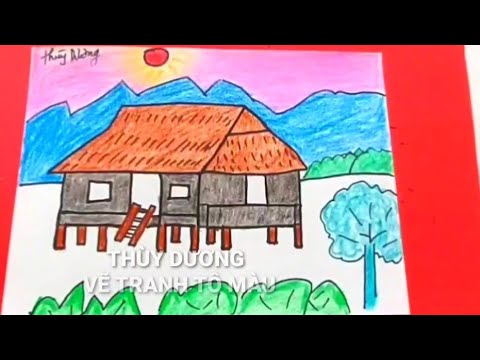 Vẽ Tranh Phong Cảnh Nhà Sàn | Hội Thi Nét Vẽ Xanh Lần Thứ Xxv | Vẽ Nhà Sàn  - Youtube