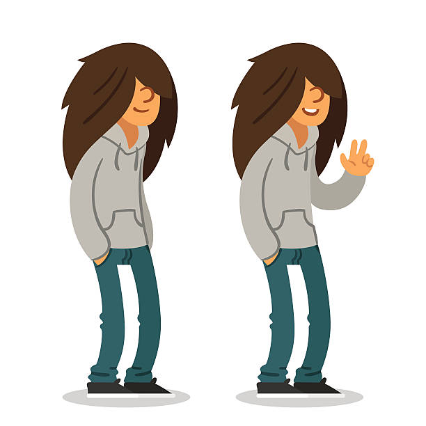 Long Haired Teen Stock Illustration - Download Image Now - Tangled Hair,  Messy, Human Hair - Istock