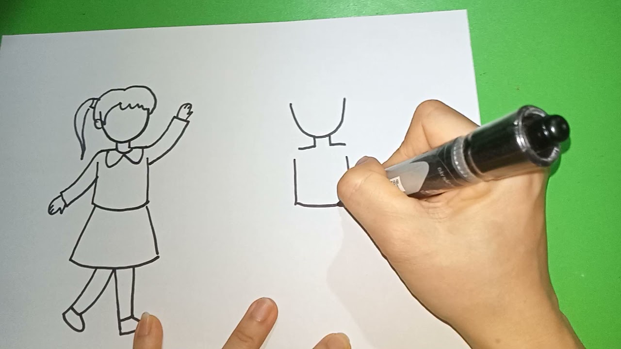 Hướng Dẫn Cách Vẽ Dáng Người (Con Trai Và Con Gái) Trong Tranh Đề Tài Của  Học Sinh - Youtube