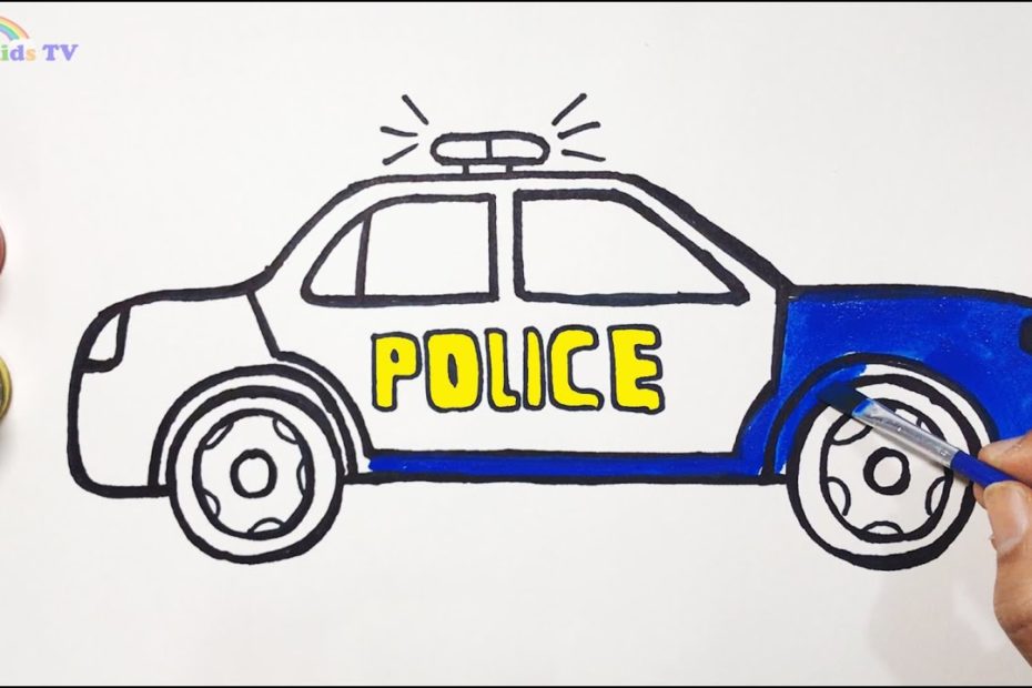 Vẽ Và Tô Màu Xe Cảnh Sát | Glitter Police Car Drawing And Coloring For Kid  - Youtube