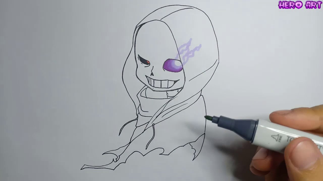 How To Draw Sans Cách Vẽ Sans Đơn Giản Không Tẩy Xóa - Youtube