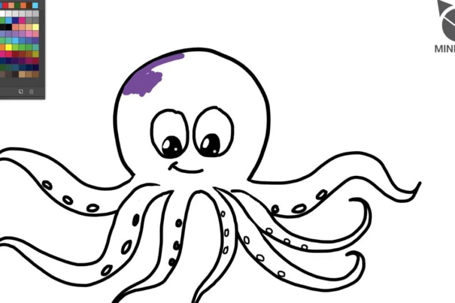 5 Bước Vẽ Con Bạch Tuộc Hạnh Phúc - Draw An Octopus - Youtube
