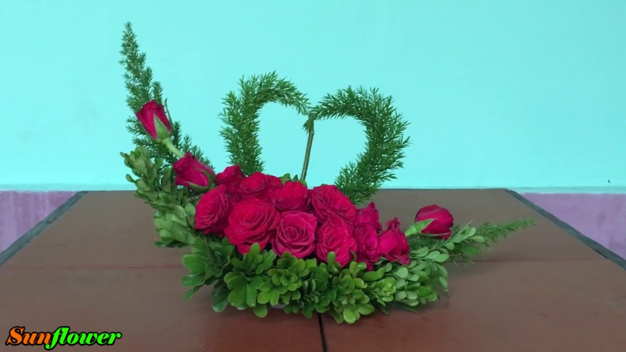 Cắm Hoa Để Bàn Đơn Giản - Hoa Trái Tim #3 - Youtube