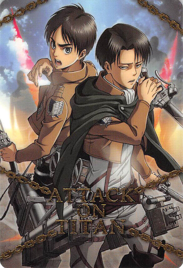 Attack On Titan Trading Card Wafer Angriff.1 22 Levi Ackerman / Eren Yeager  Foil | Ebay