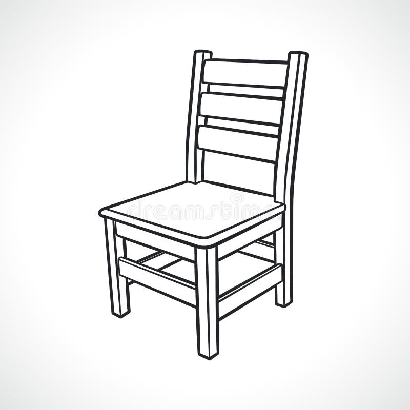 Wooden Chair Black White Cartoon Stock Illustrations – 716 Wooden Chair  Black White Cartoon Stock Illustrations, Vectors & Clipart - Dreamstime